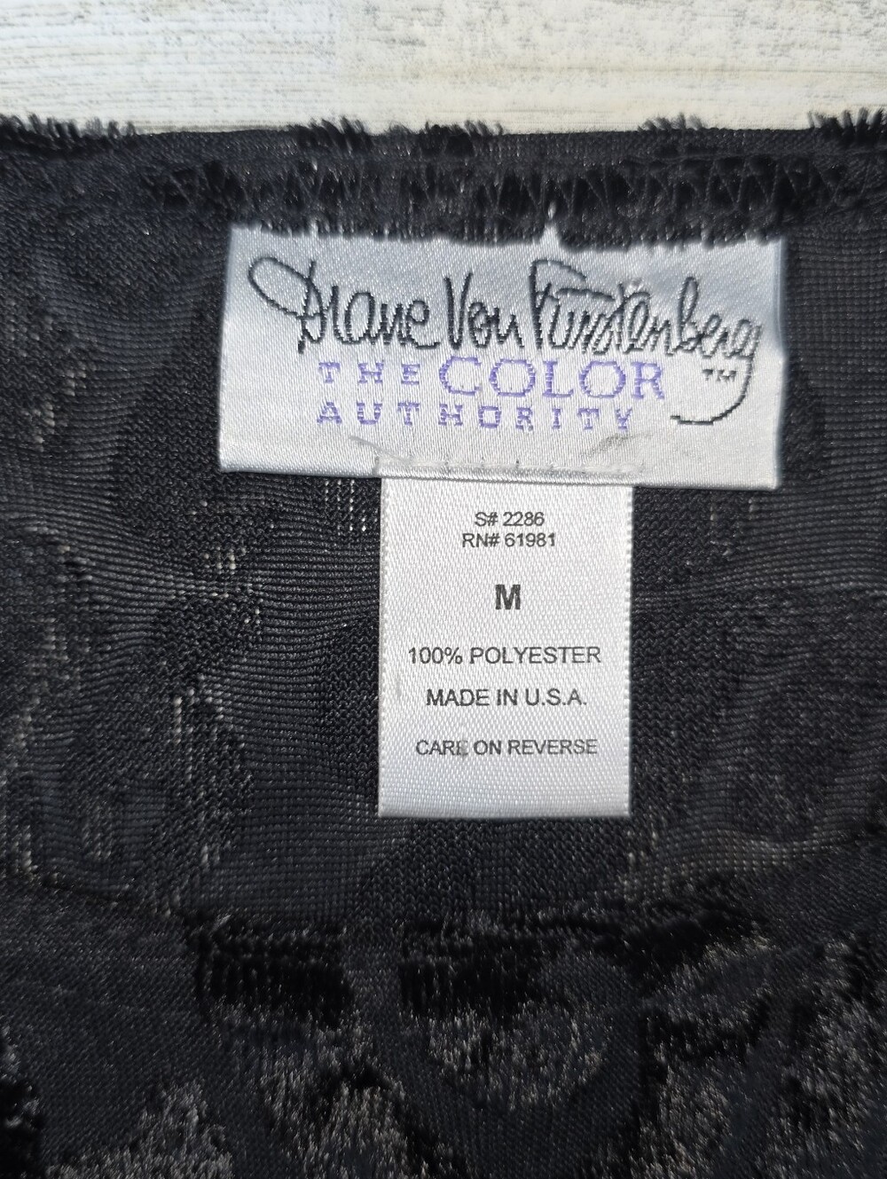 Vintage Diane von Furstenberg DVF Black Velvet Burnout Maxi Dress M Whimsy Goth - Picture 9 of 11